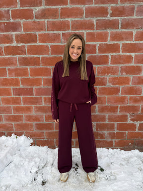 A Touch of Satin Top - Dark Cherry