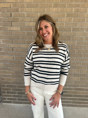 Classic Stripe Sweater - Cream