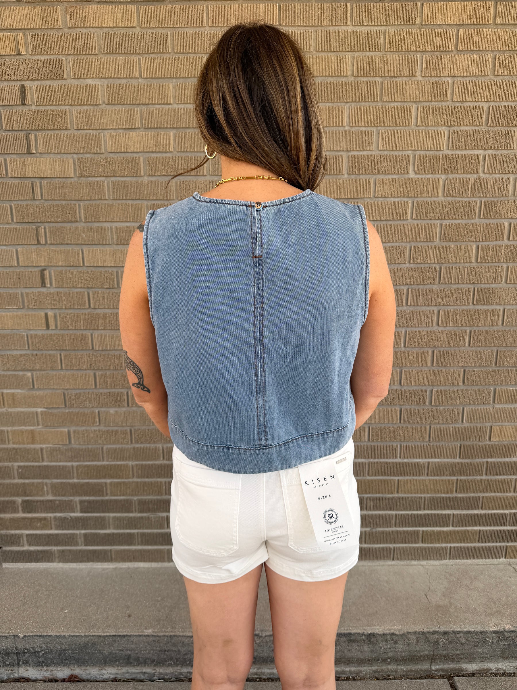 Caught Your Eye Denim Tank