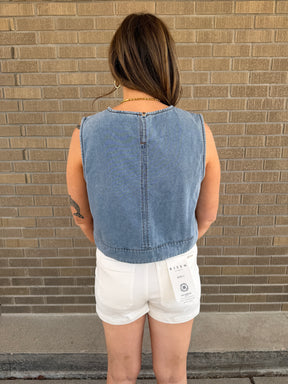 Caught Your Eye Denim Tank