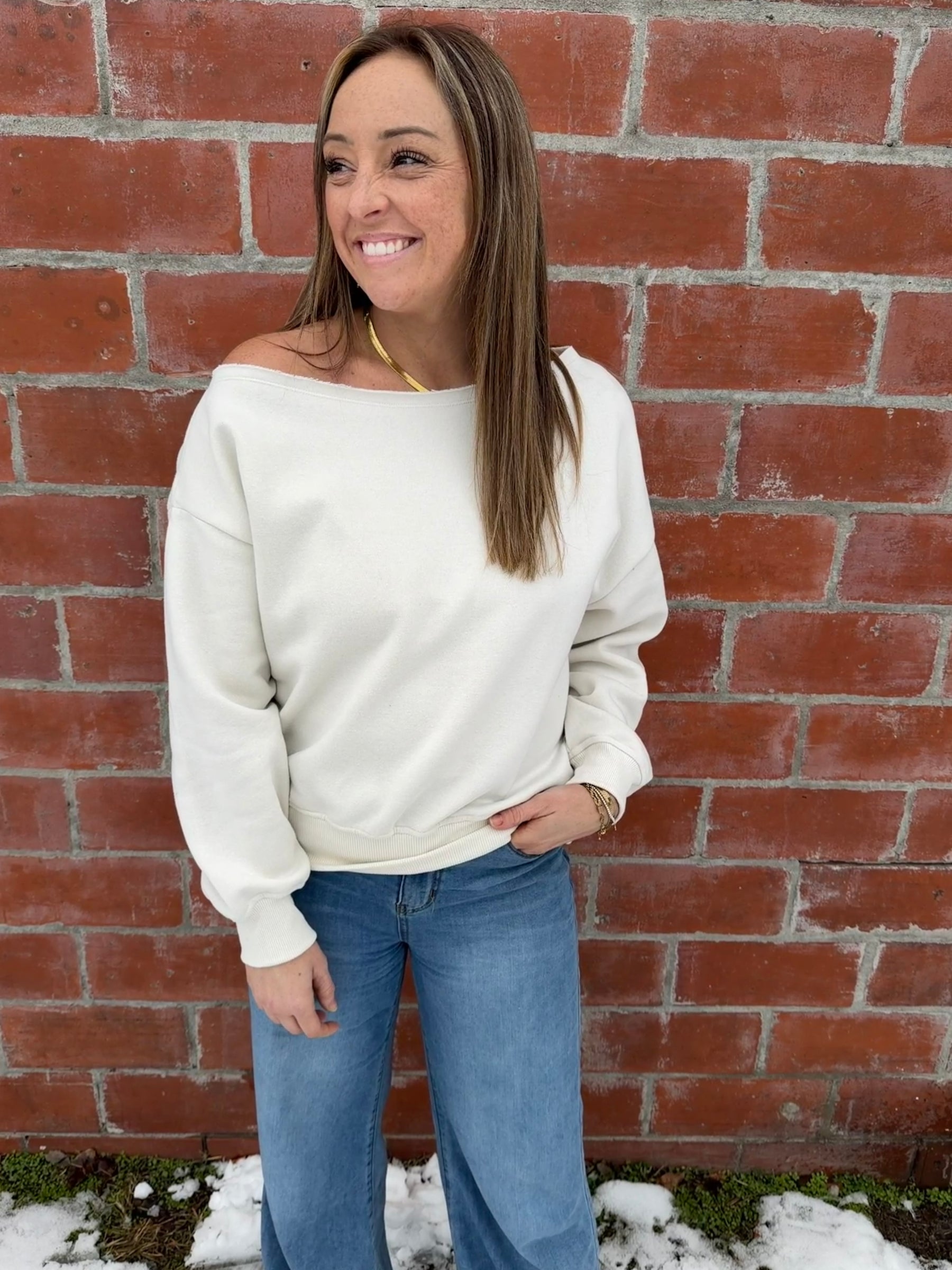 Off The Shoulder Cream Top