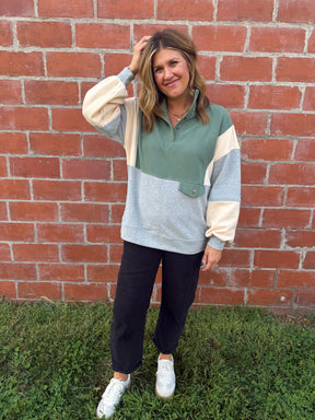 Sage Colorblock Pullover