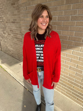Red Knit Cardi