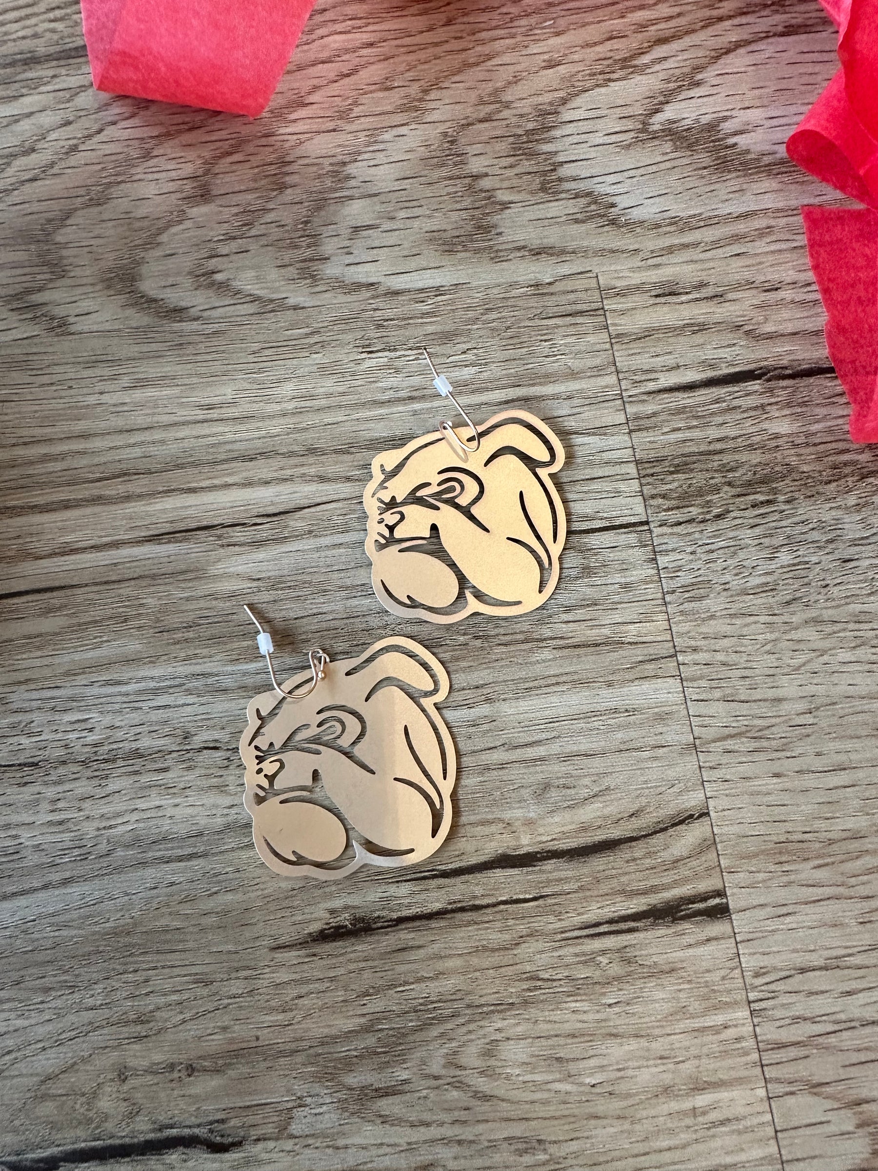 Gold Bulldog Earrings