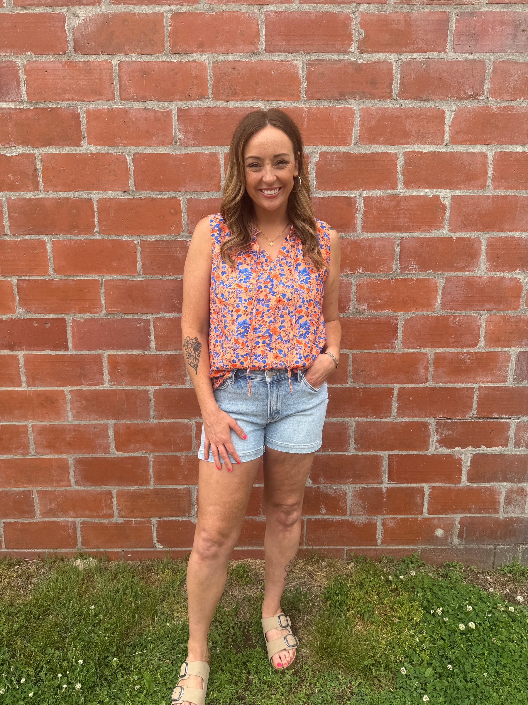 Coral Floral Blouse