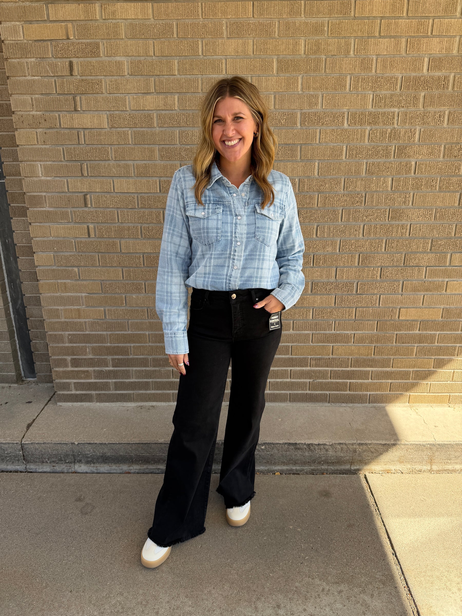 Pippin Jacket - Denim Plaid