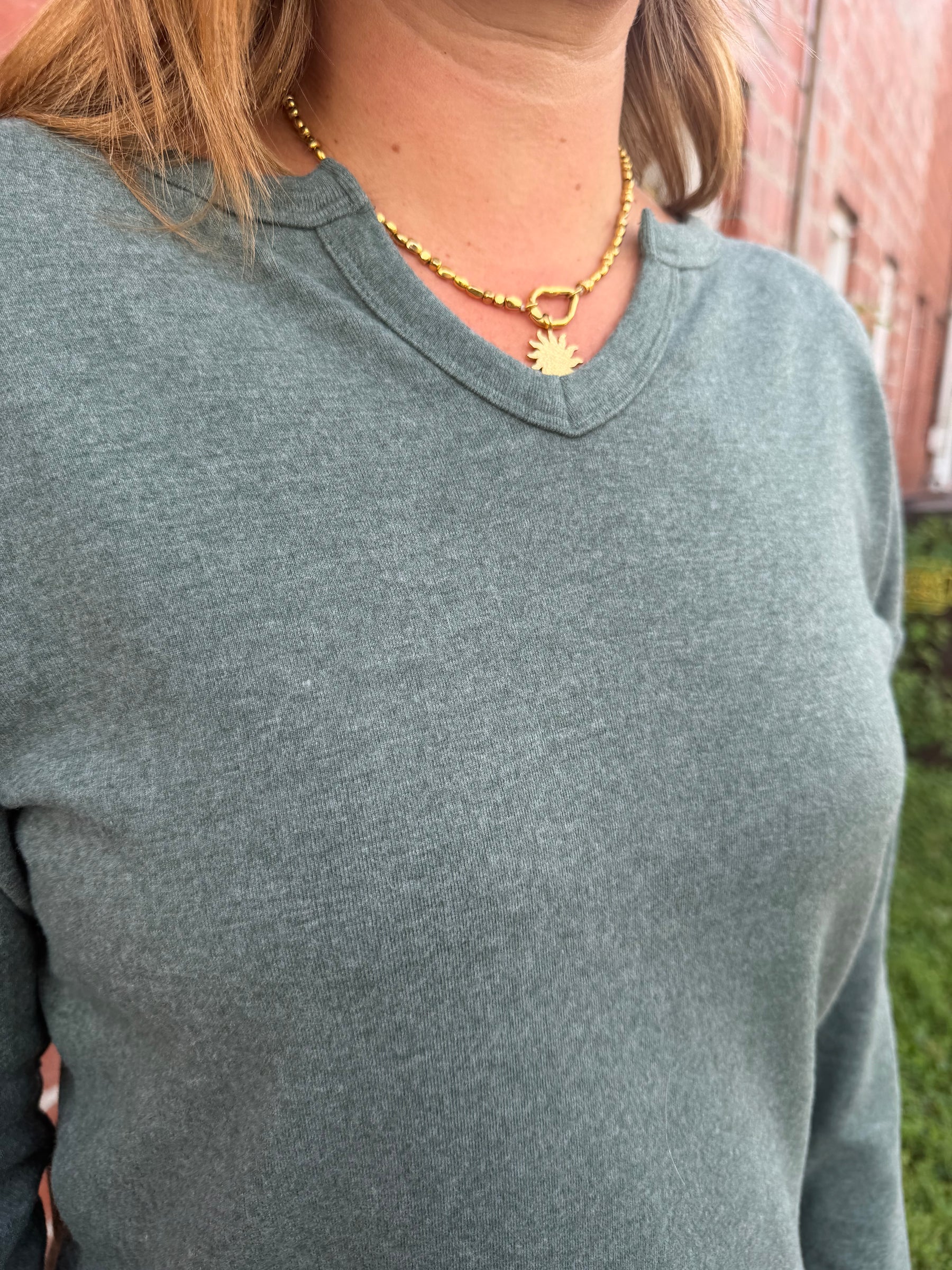 Sage Relaxed V-Neck