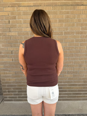 Button Up Tank - Brown