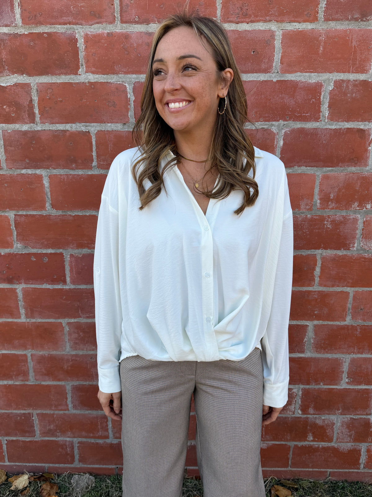 Business As Usual Oversized Button Up