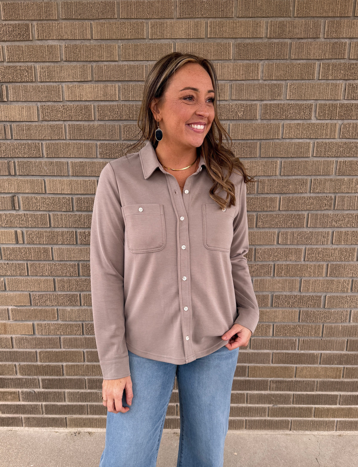 Mildred Shirt - Taupe