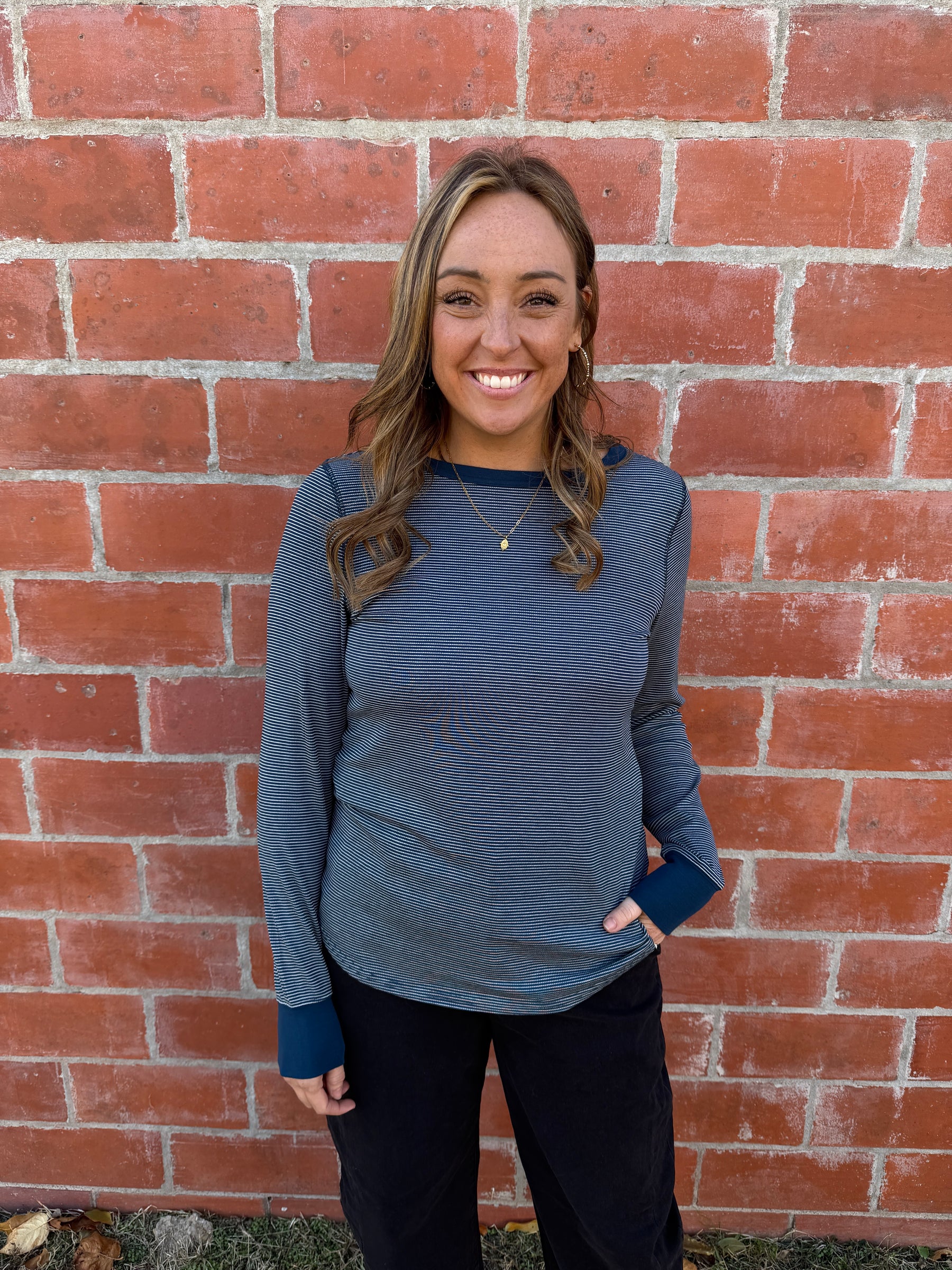 Stacy Top - Navy & Ivory