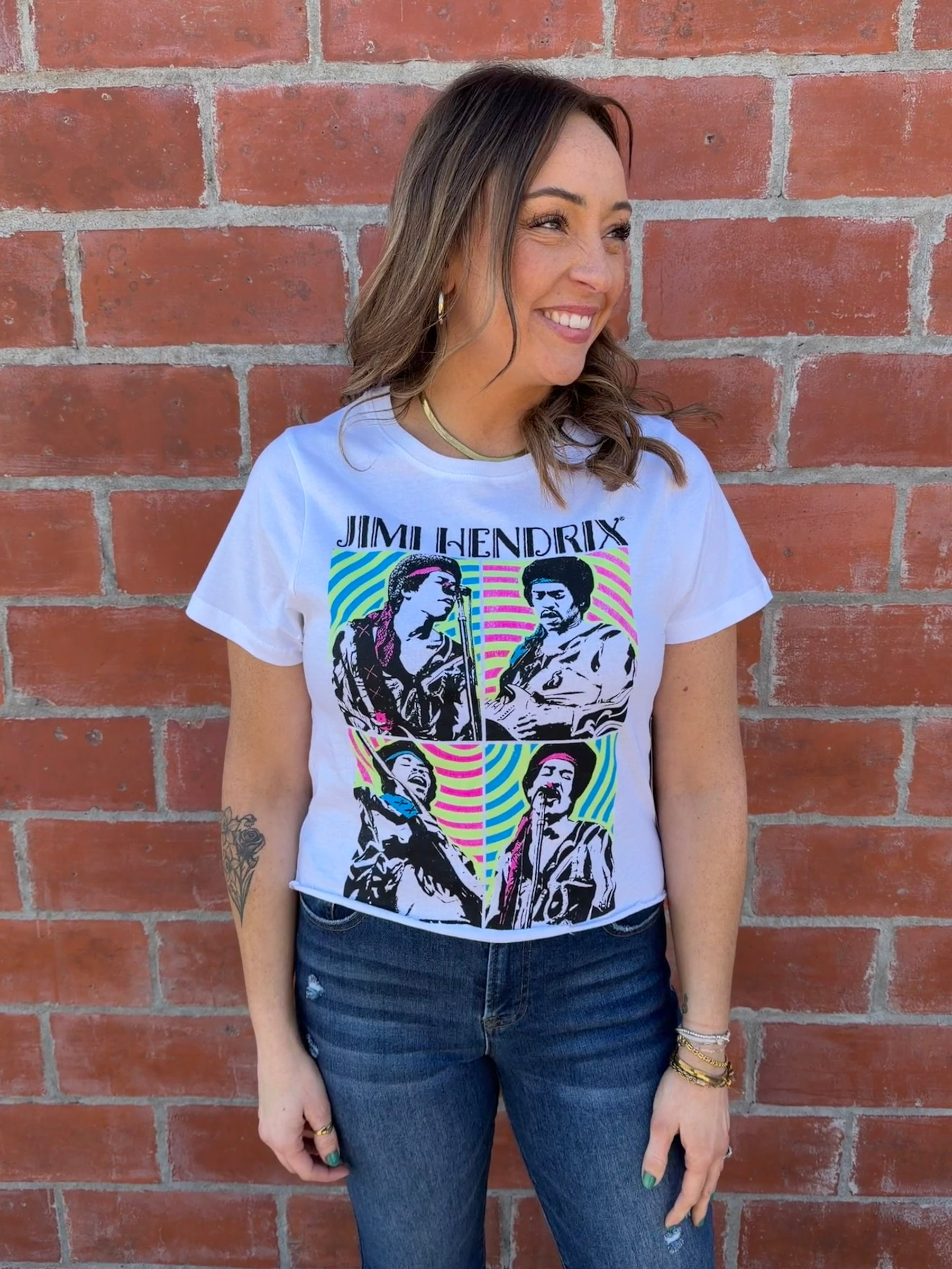 Jimi Hendrix Graphic Crop Tee