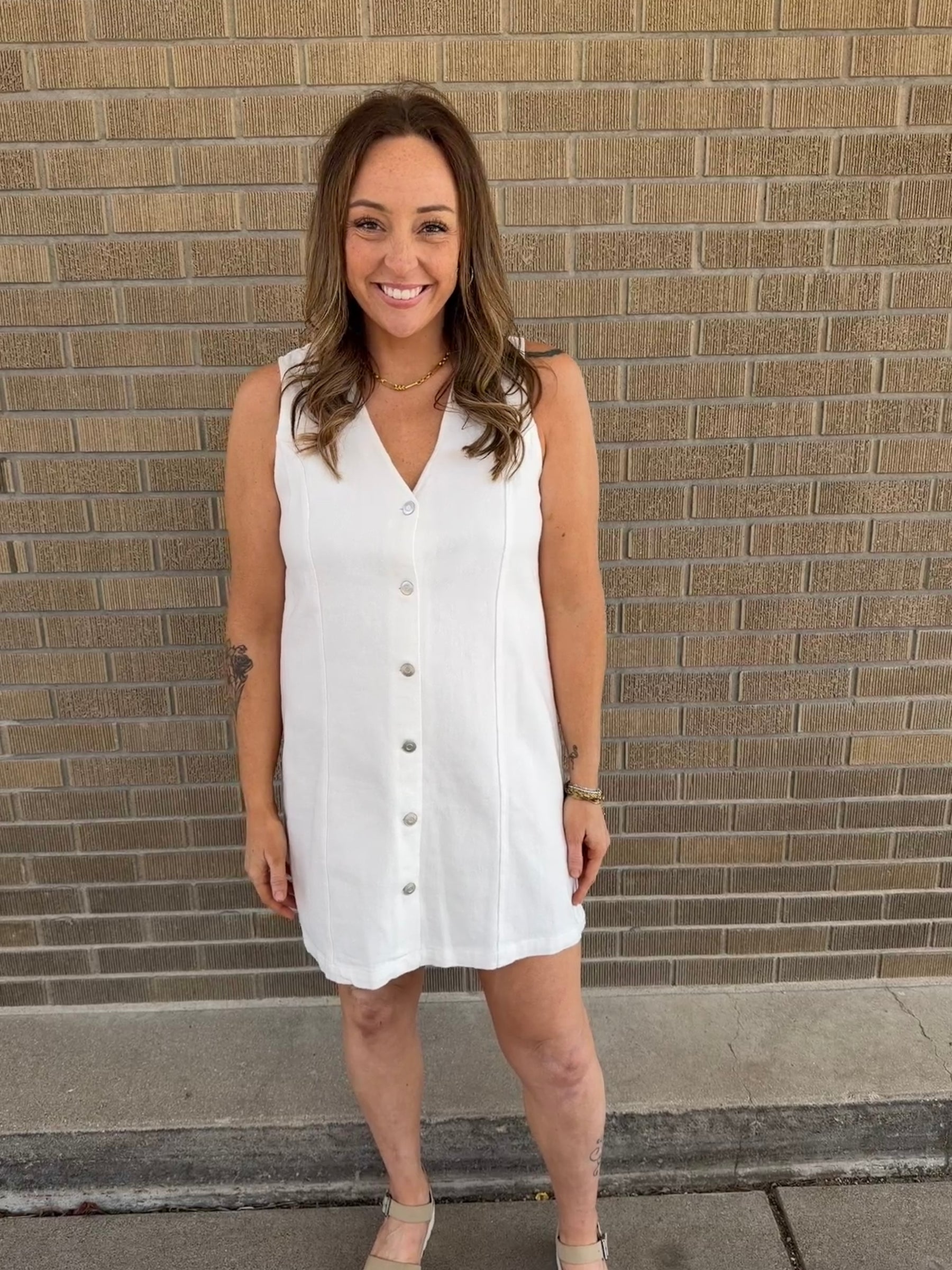 White Denim Dress