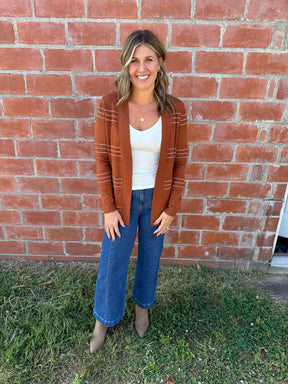 Rust Stripe Cardigan