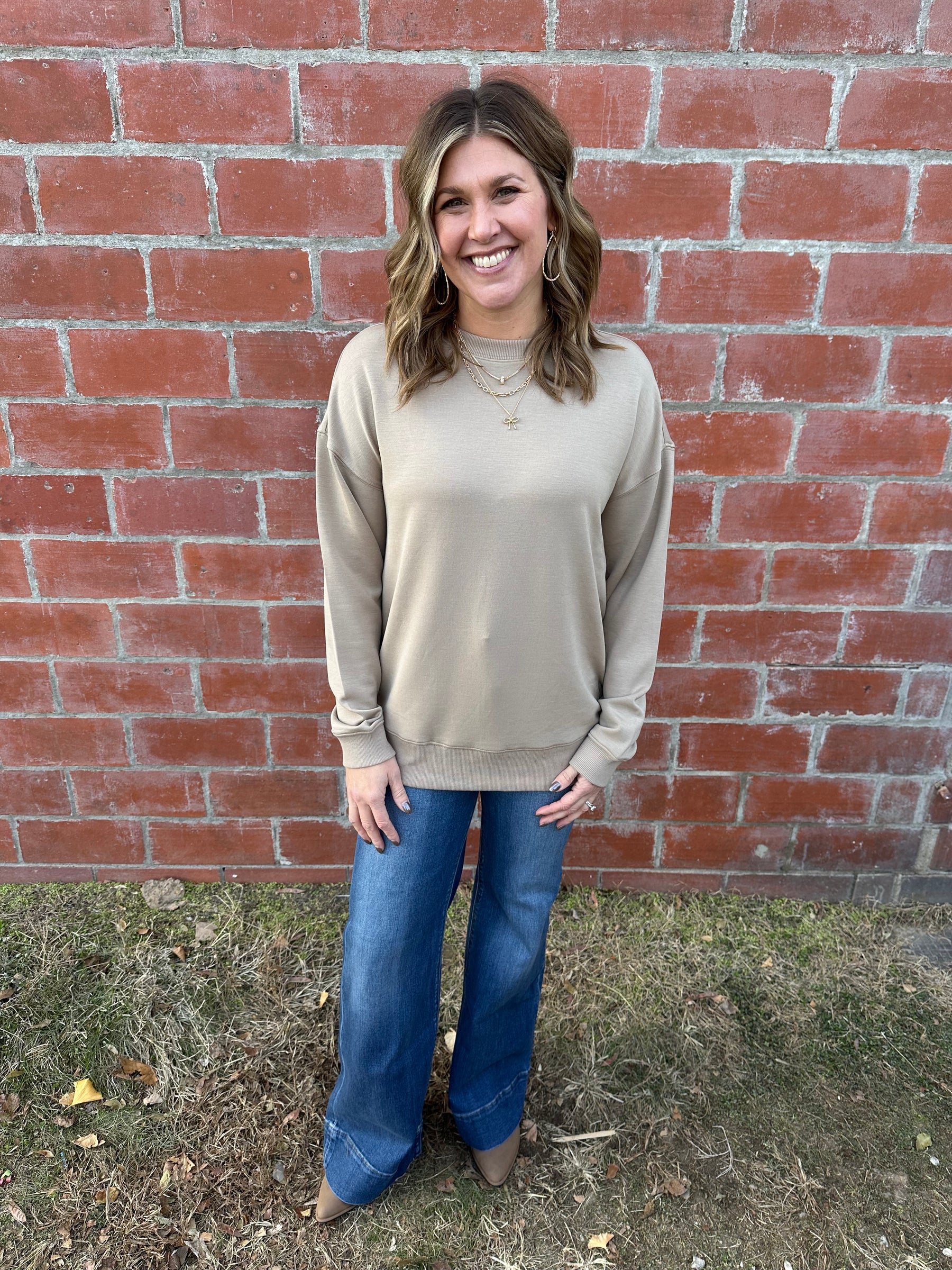 Oversized Martina Top - Taupe