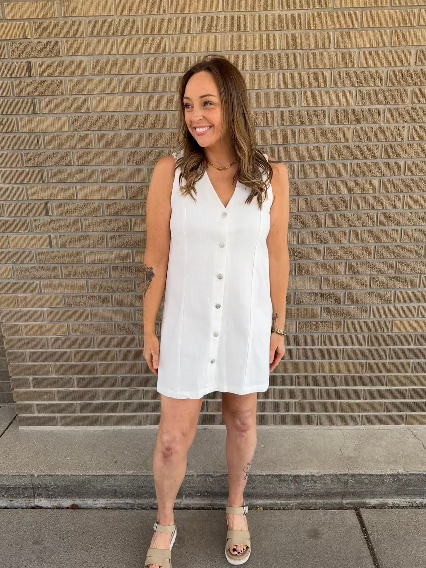 White Denim Dress