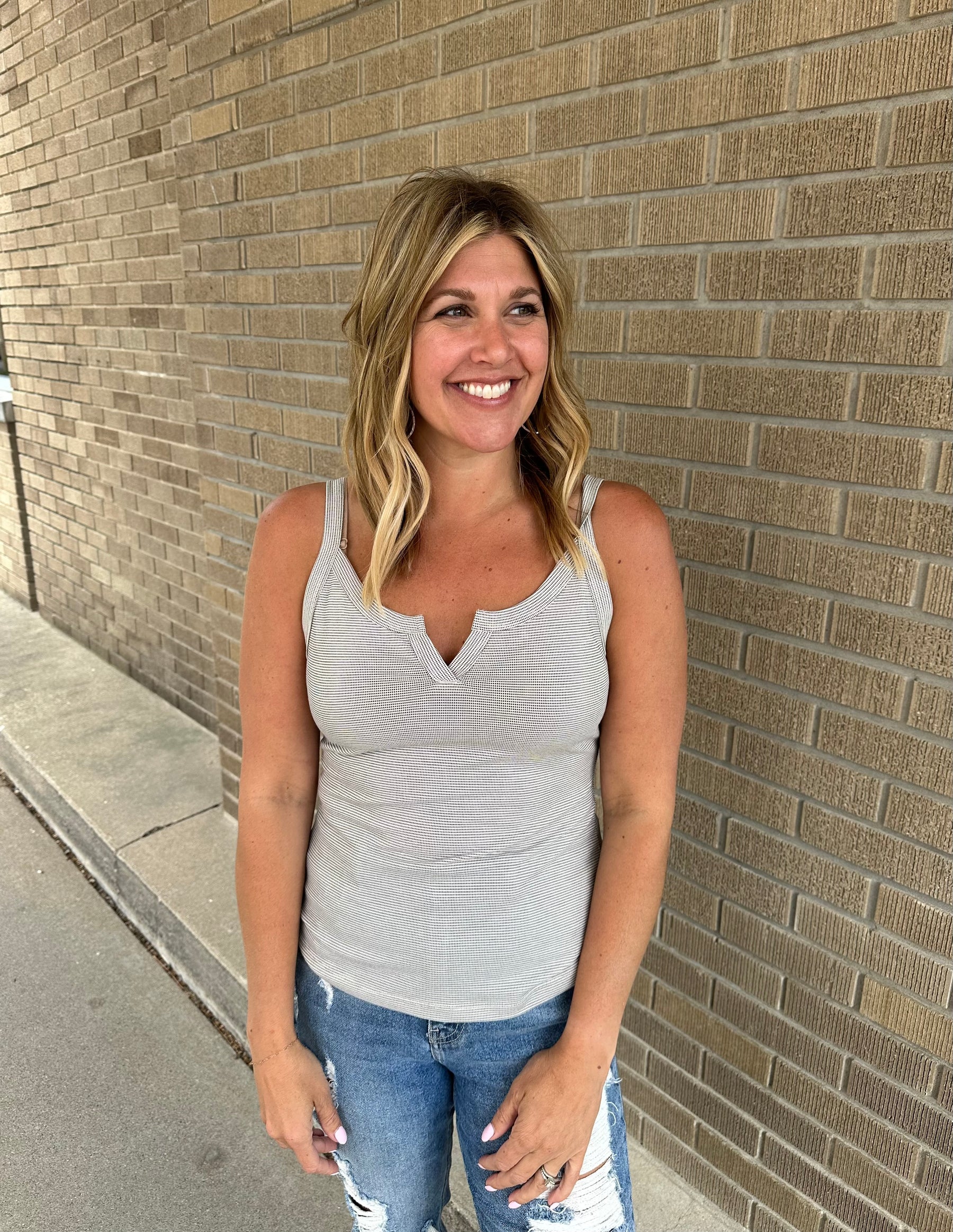 Neutral Split Neck Tank