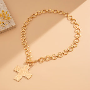 Trending Hammered Cross Necklace