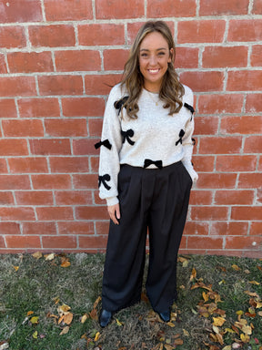 Wide Leg Black Dress Pants