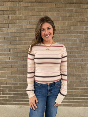 Stacy Top - Autumn Stripe