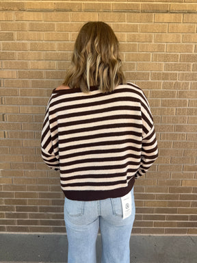 Mocha Mornings Striped Sweater