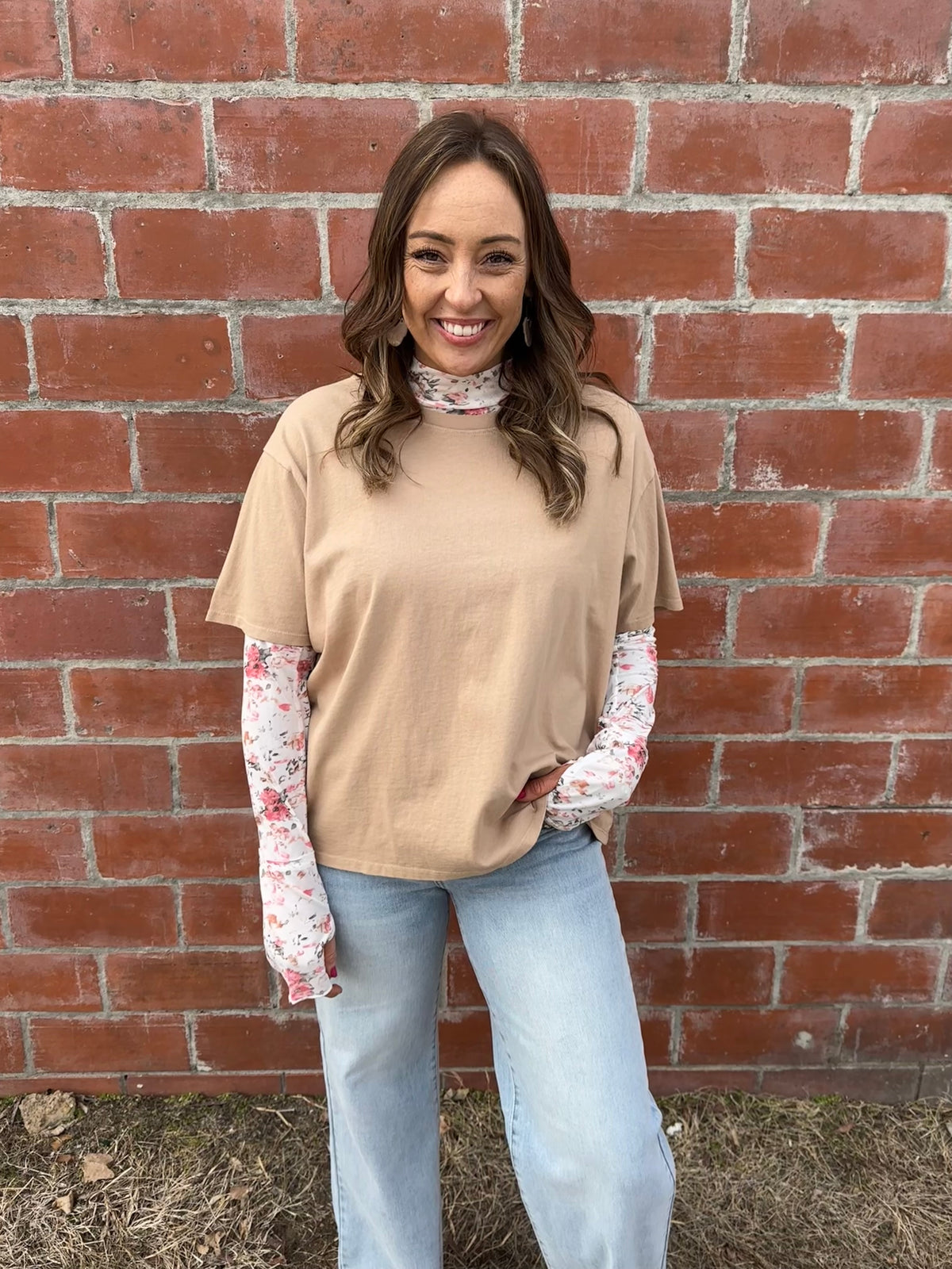 White Floral Mesh Long Sleeve