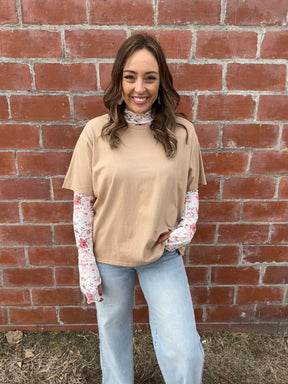 White Floral Mesh Long Sleeve