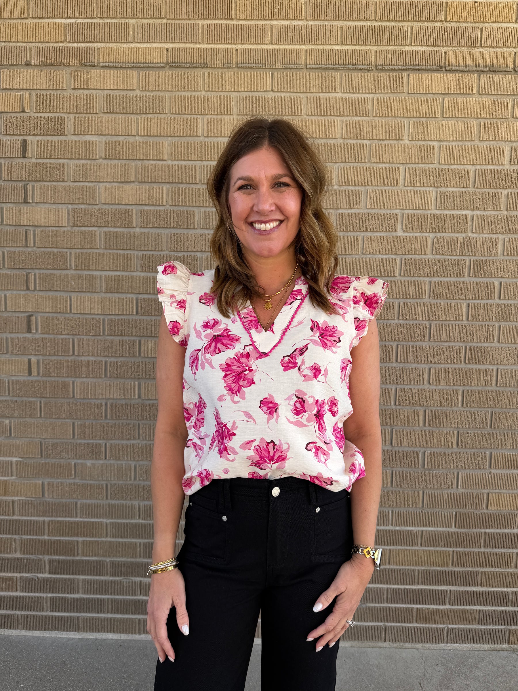 Pretty in Pink Floral Blouse