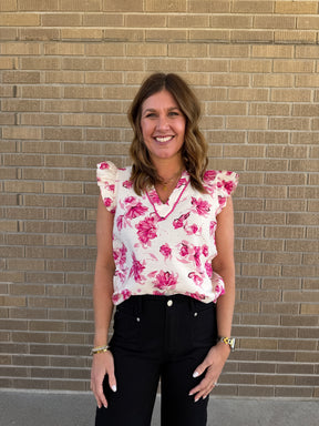 Pretty in Pink Floral Blouse