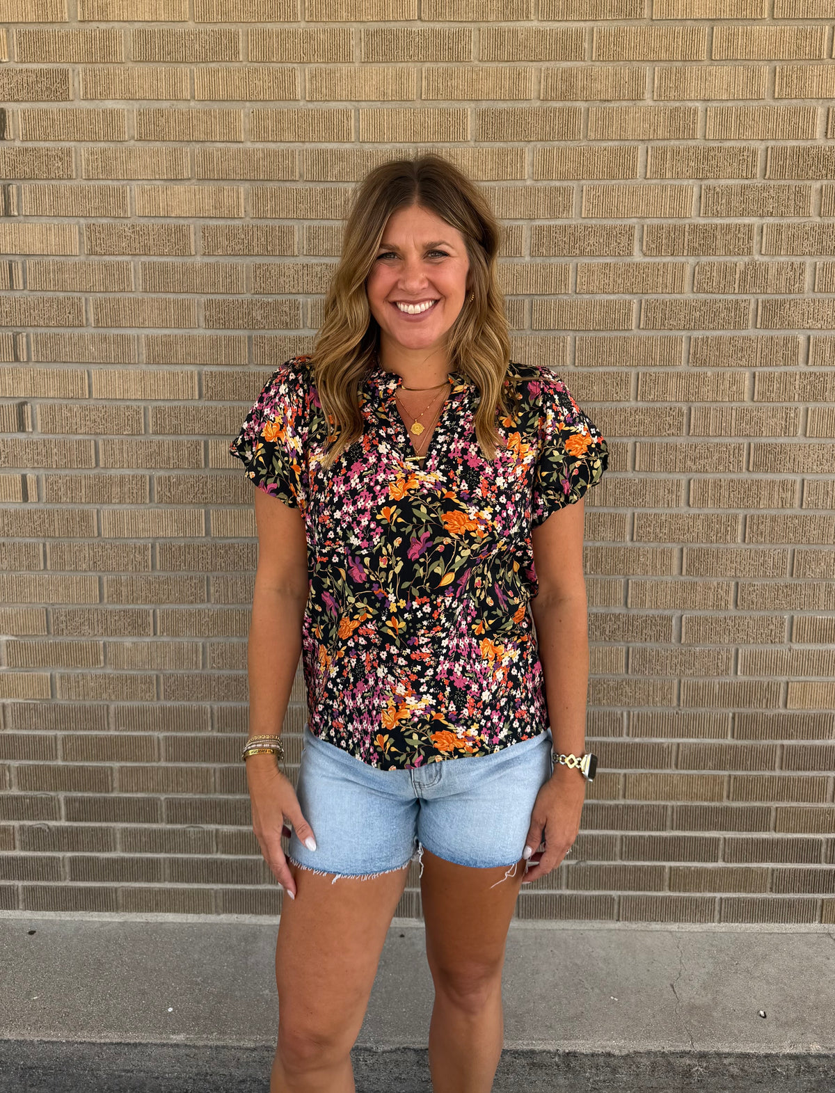 Black Floral Blouse
