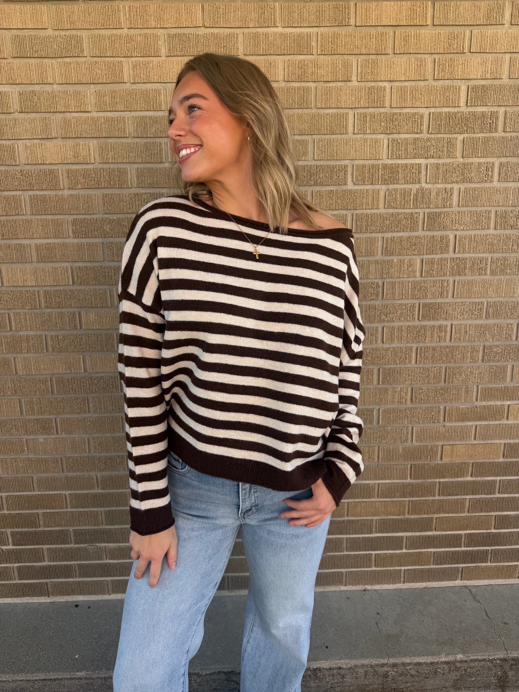 Mocha Mornings Striped Sweater