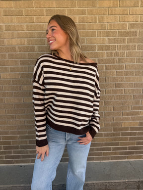 Mocha Mornings Striped Sweater
