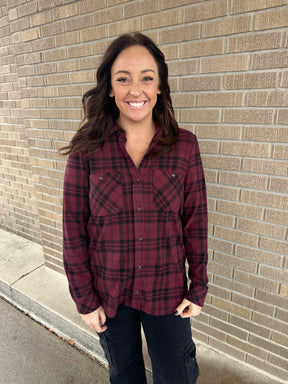 Lewis Top - Burgundy Plaid