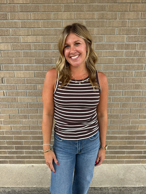 Edlin Tank - Coffee Stripe