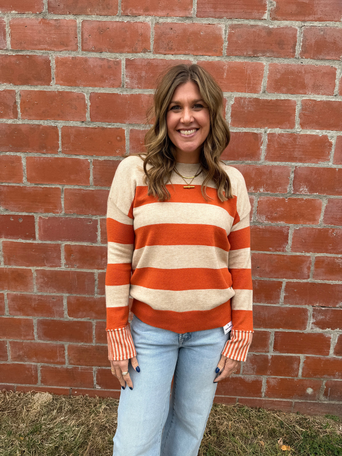 Orange You Happy Stripe Sweater