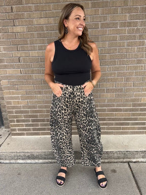 Leopard Barrel Jeans