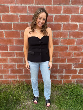 Strapless Black Top