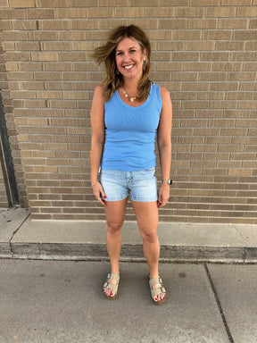 Essential V Neck Baby Ribbed Tank