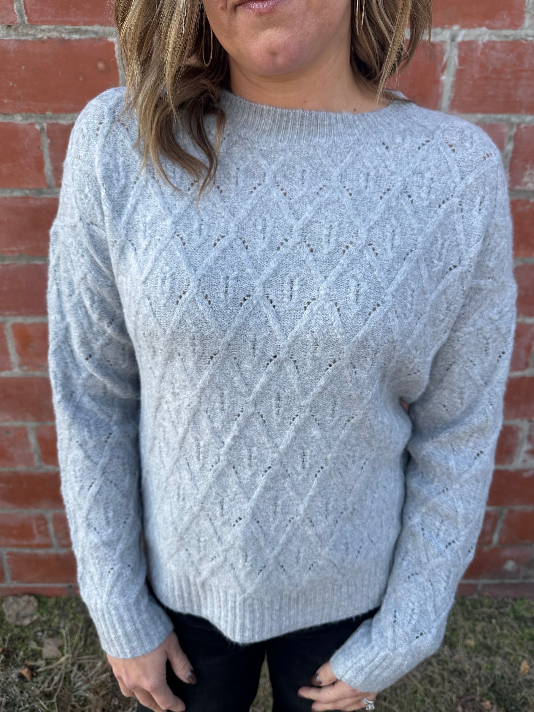 Heather Grey Knit Sweater