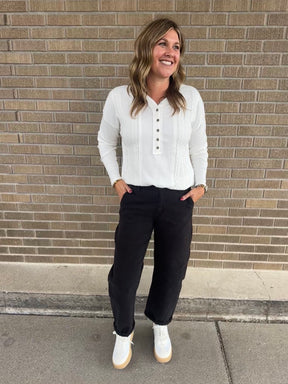 All In Cable Knit Ivory Top