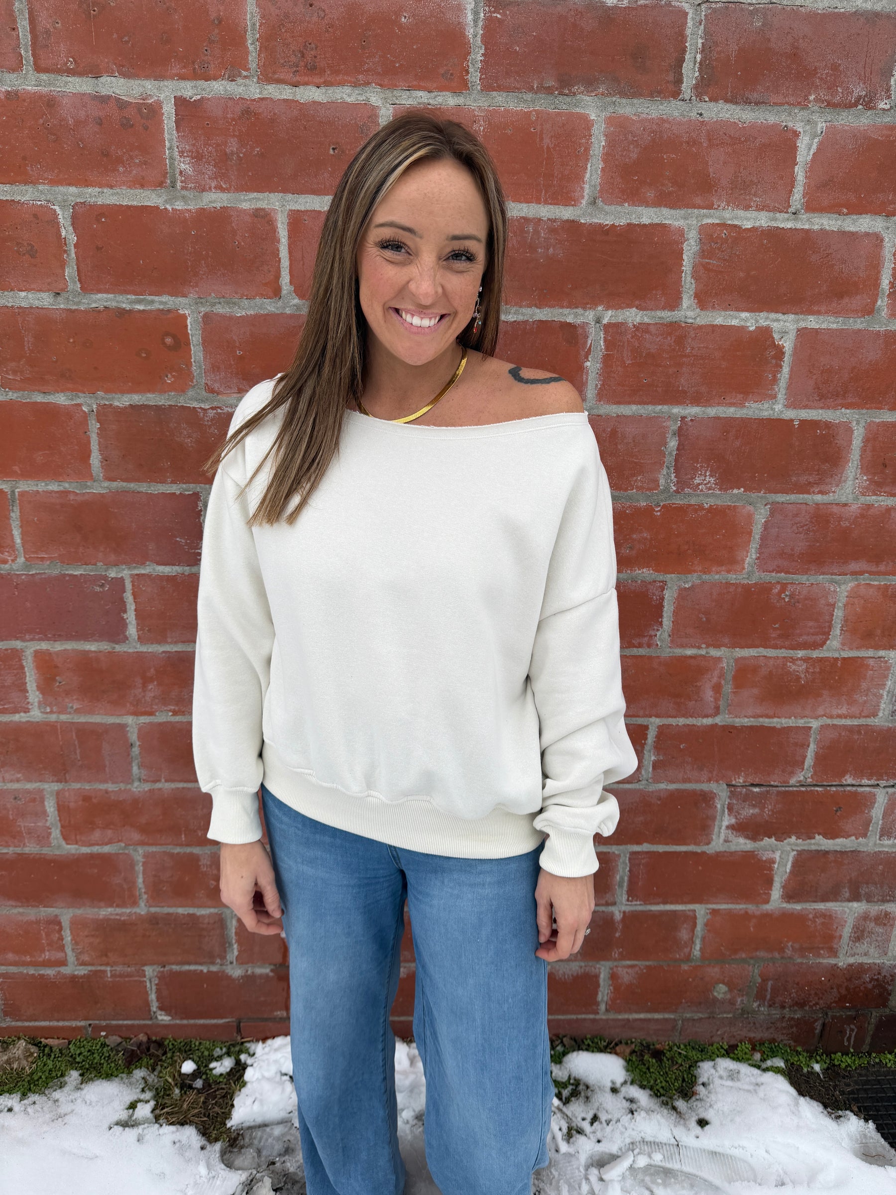 Off The Shoulder Cream Top