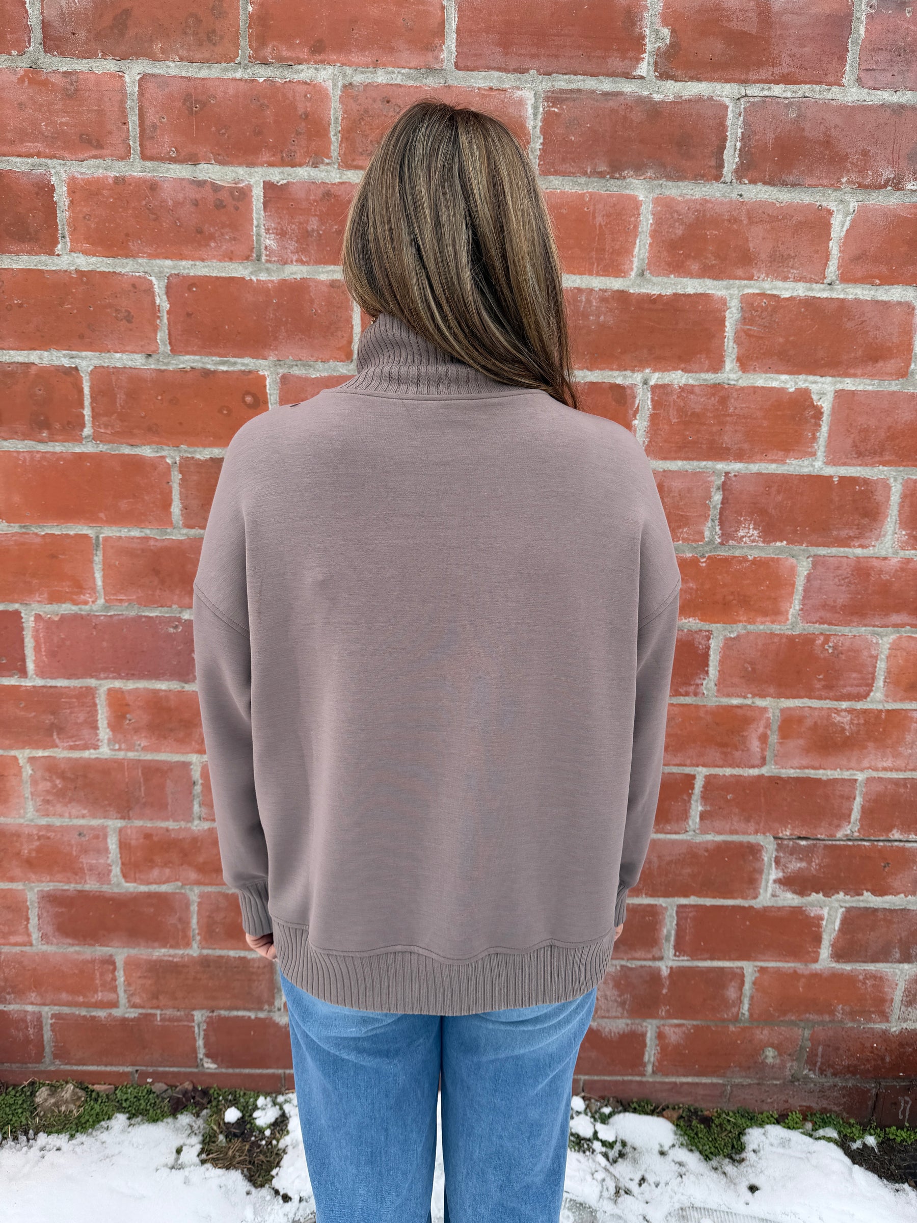 Mock Modal Pullover - Mocha