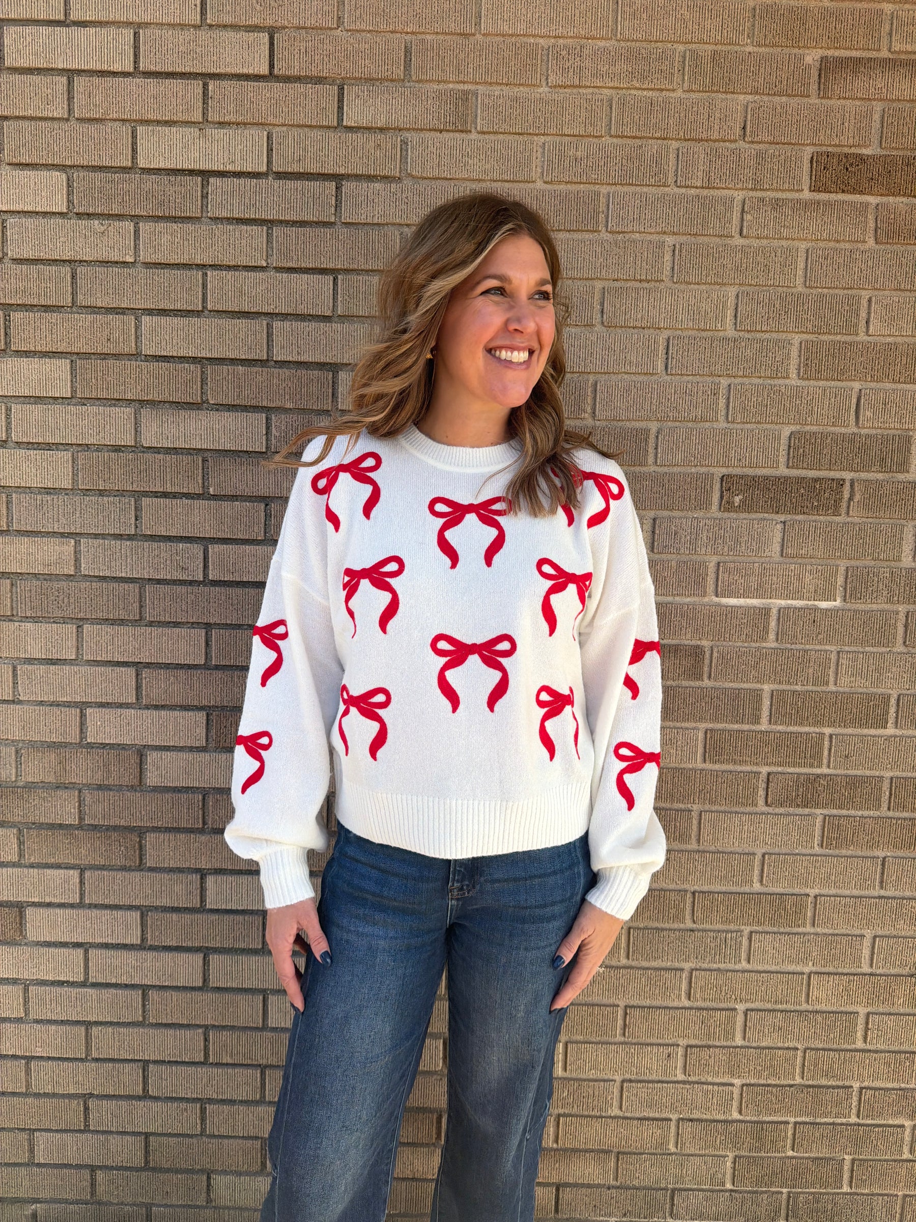 Red Bows For Days Sweater