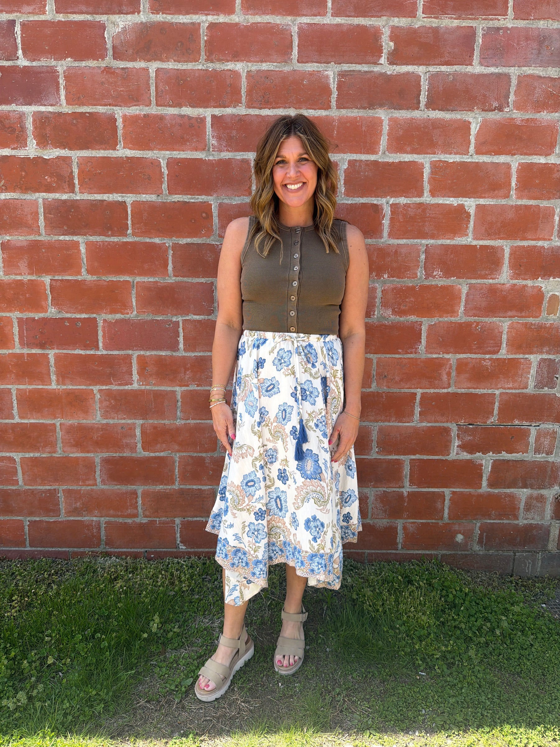 Chocolate Brown Button Up Tank