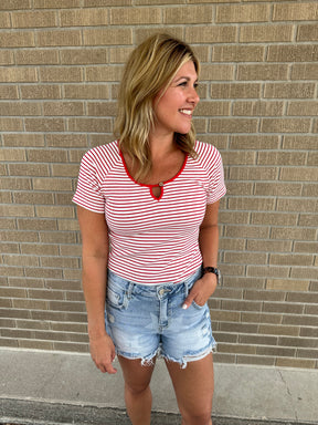 Red Stripe Top