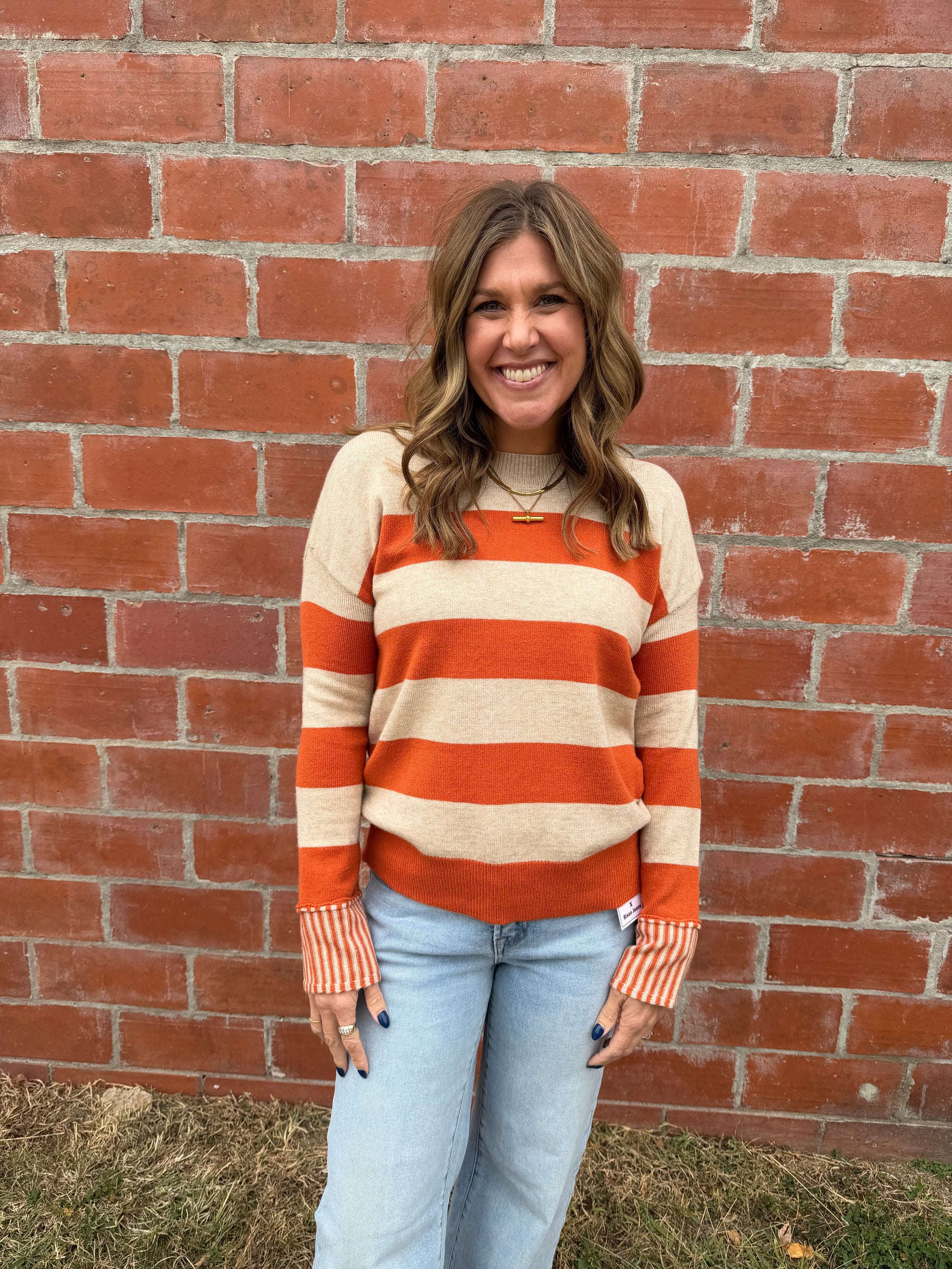Orange You Happy Stripe Sweater