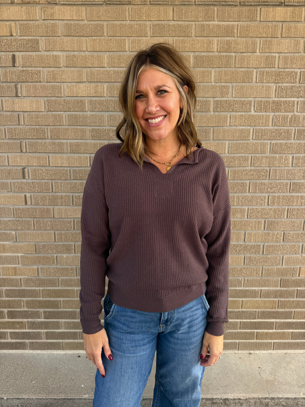 Mocha Textured Top