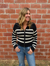 Stripe Zip Up Sweater