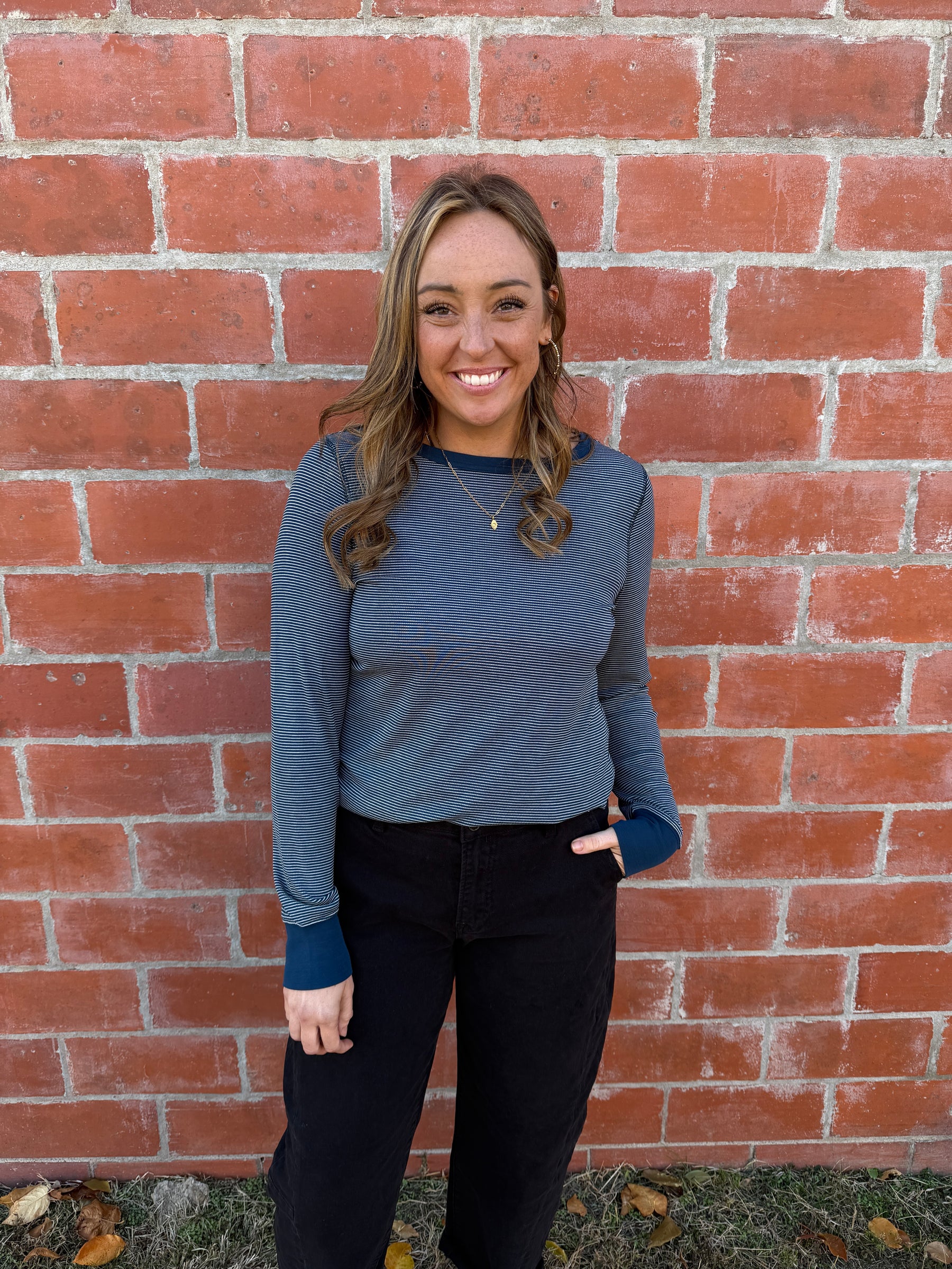 Stacy Top - Navy & Ivory