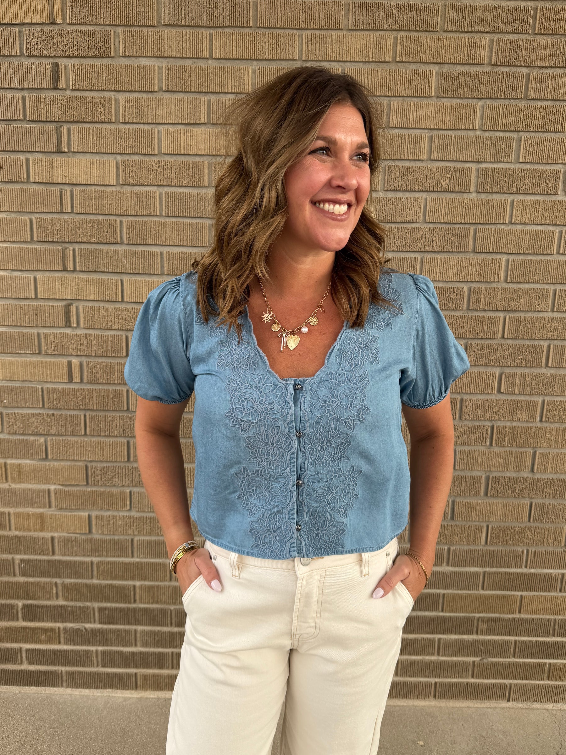 Anything but Basic Blue Top